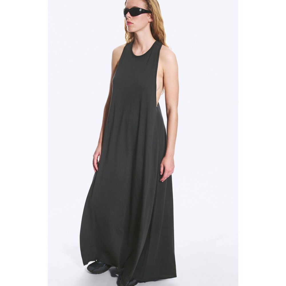 Weekday Lofty Black Racerback Maxi Dress